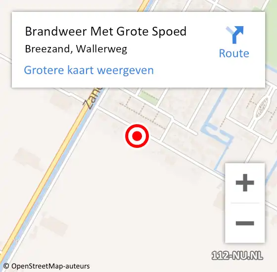 Locatie op kaart van de 112 melding: Brandweer Met Grote Spoed Naar Breezand, Wallerweg op 27 september 2024 12:09