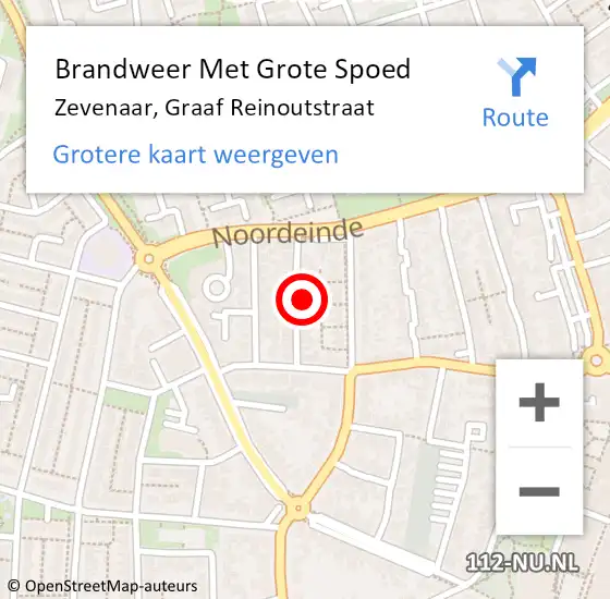 Locatie op kaart van de 112 melding: Brandweer Met Grote Spoed Naar Zevenaar, Graaf Reinoutstraat op 27 september 2024 12:24