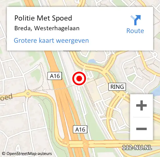 Locatie op kaart van de 112 melding: Politie Met Spoed Naar Breda, Westerhagelaan op 27 september 2024 12:26