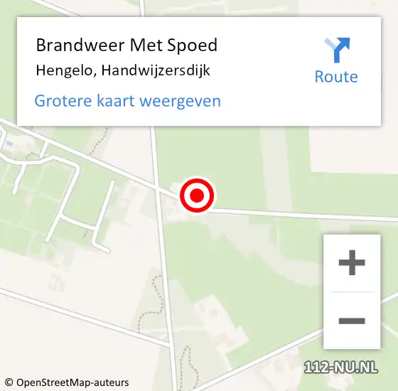 Locatie op kaart van de 112 melding: Brandweer Met Spoed Naar Hengelo, Handwijzersdijk op 27 september 2024 12:58