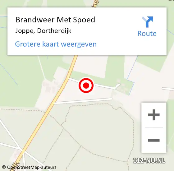 Locatie op kaart van de 112 melding: Brandweer Met Spoed Naar Joppe, Dortherdijk op 27 september 2024 13:03