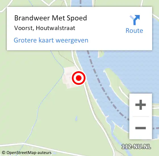 Locatie op kaart van de 112 melding: Brandweer Met Spoed Naar Voorst, Houtwalstraat op 27 september 2024 13:08