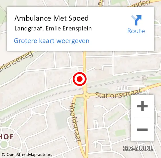 Locatie op kaart van de 112 melding: Ambulance Met Spoed Naar Landgraaf, Emile Erensplein op 21 oktober 2014 14:14