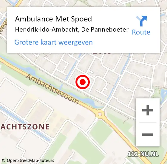 Locatie op kaart van de 112 melding: Ambulance Met Spoed Naar Hendrik-Ido-Ambacht, De Panneboeter op 27 september 2024 13:22