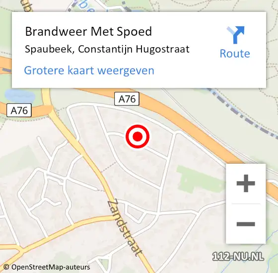 Locatie op kaart van de 112 melding: Brandweer Met Spoed Naar Spaubeek, Constantijn Hugostraat op 27 september 2024 13:26