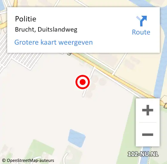 Locatie op kaart van de 112 melding: Politie Brucht, Duitslandweg op 27 september 2024 13:29