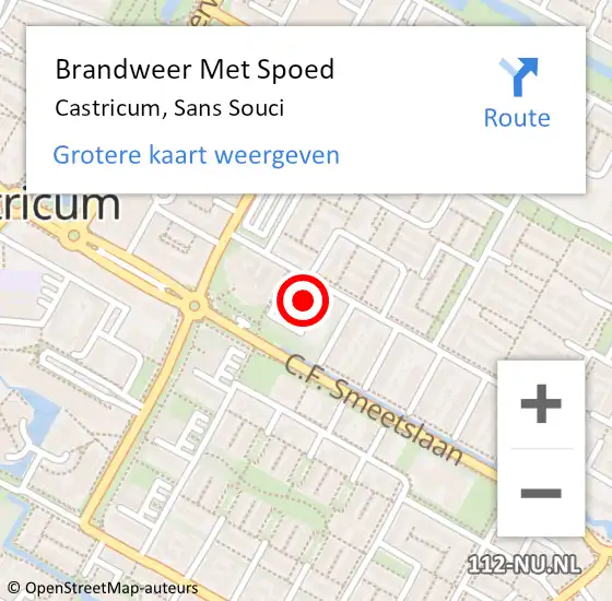 Locatie op kaart van de 112 melding: Brandweer Met Spoed Naar Castricum, Sans Souci op 27 september 2024 13:41