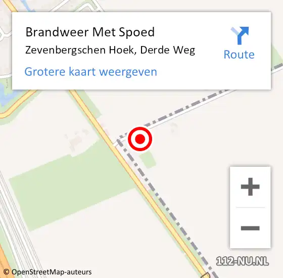 Locatie op kaart van de 112 melding: Brandweer Met Spoed Naar Zevenbergschen Hoek, Derde Weg op 27 september 2024 13:50