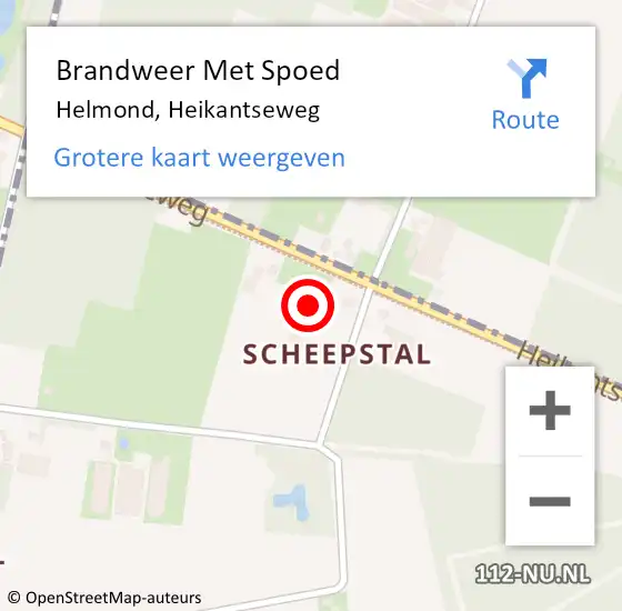 Locatie op kaart van de 112 melding: Brandweer Met Spoed Naar Helmond, Heikantseweg op 27 september 2024 14:24