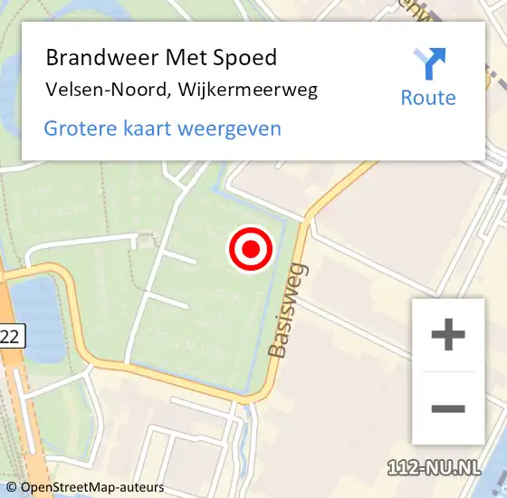 Locatie op kaart van de 112 melding: Brandweer Met Spoed Naar Velsen-Noord, Wijkermeerweg op 27 september 2024 14:30