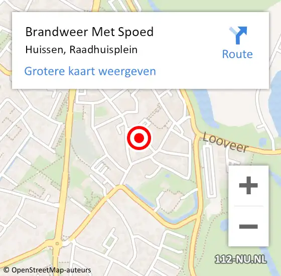 Locatie op kaart van de 112 melding: Brandweer Met Spoed Naar Huissen, Raadhuisplein op 27 september 2024 14:43