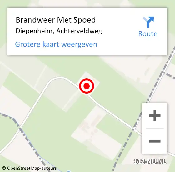 Locatie op kaart van de 112 melding: Brandweer Met Spoed Naar Diepenheim, Achterveldweg op 27 september 2024 14:45