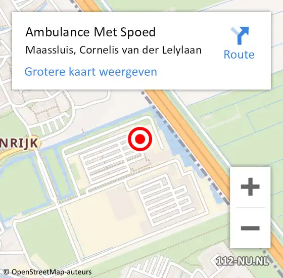 Locatie op kaart van de 112 melding: Ambulance Met Spoed Naar Maassluis, Cornelis van der Lelylaan op 27 september 2024 14:48