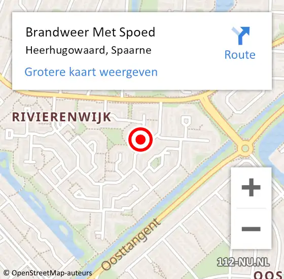 Locatie op kaart van de 112 melding: Brandweer Met Spoed Naar Heerhugowaard, Spaarne op 27 september 2024 14:49