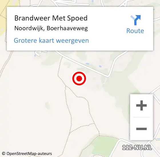 Locatie op kaart van de 112 melding: Brandweer Met Spoed Naar Noordwijk, Boerhaaveweg op 27 september 2024 14:57