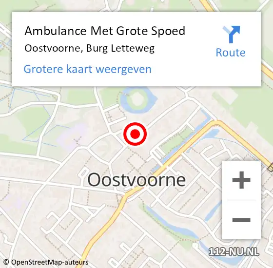 Locatie op kaart van de 112 melding: Ambulance Met Grote Spoed Naar Oostvoorne, Burg Letteweg op 27 september 2024 15:05