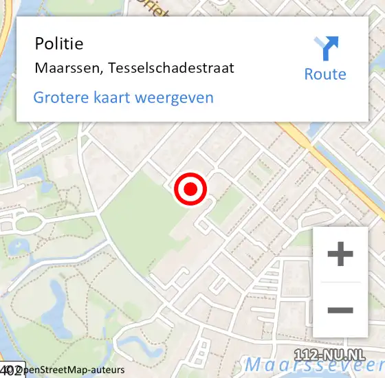 Locatie op kaart van de 112 melding: Politie Maarssen, Tesselschadestraat op 27 september 2024 15:26