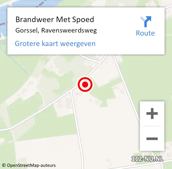 Locatie op kaart van de 112 melding: Brandweer Met Spoed Naar Gorssel, Ravensweerdsweg op 27 september 2024 16:03