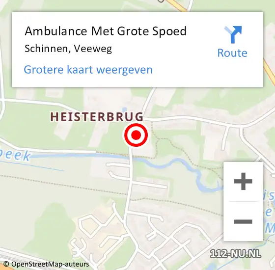 Locatie op kaart van de 112 melding: Ambulance Met Grote Spoed Naar Schinnen, Veeweg op 21 oktober 2014 14:36