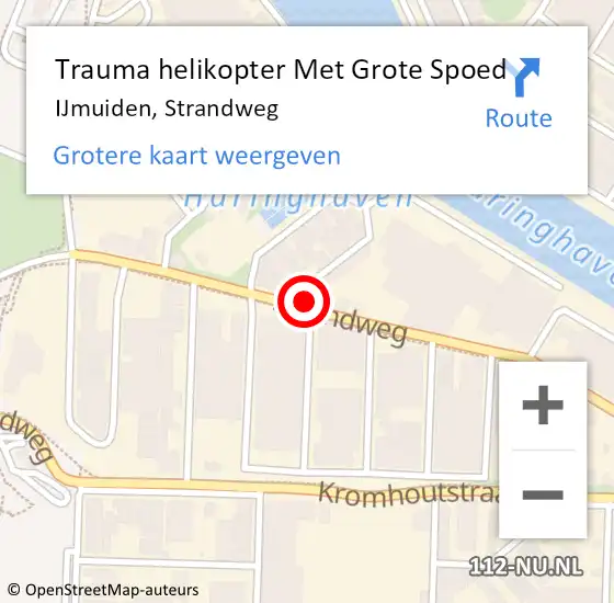 Locatie op kaart van de 112 melding: Trauma helikopter Met Grote Spoed Naar IJmuiden, Strandweg op 27 september 2024 16:47