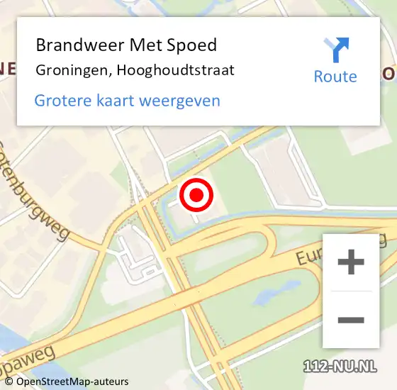 Locatie op kaart van de 112 melding: Brandweer Met Spoed Naar Groningen, Hooghoudtstraat op 27 september 2024 17:07