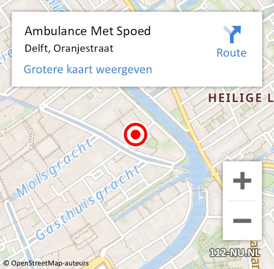 Locatie op kaart van de 112 melding: Ambulance Met Spoed Naar Den Haag, Oranjestraat op 27 september 2024 17:14