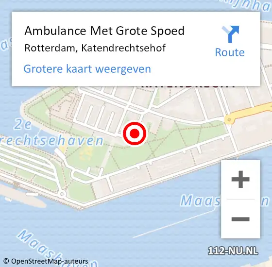 Locatie op kaart van de 112 melding: Ambulance Met Grote Spoed Naar Rotterdam, Katendrechtsehof op 27 september 2024 18:02