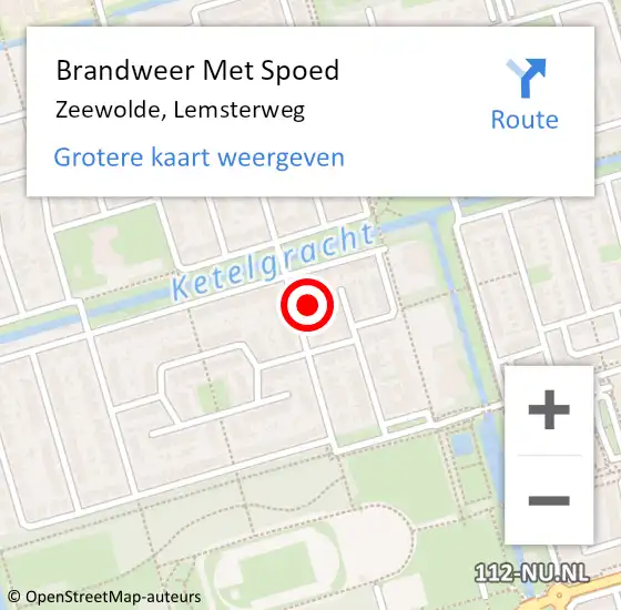 Locatie op kaart van de 112 melding: Brandweer Met Spoed Naar Zeewolde, Lemsterweg op 27 september 2024 18:05