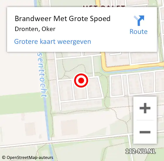 Locatie op kaart van de 112 melding: Brandweer Met Grote Spoed Naar Dronten, Oker op 27 september 2024 18:29