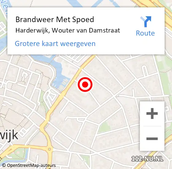 Locatie op kaart van de 112 melding: Brandweer Met Spoed Naar Harderwijk, Wouter van Damstraat op 27 september 2024 18:43