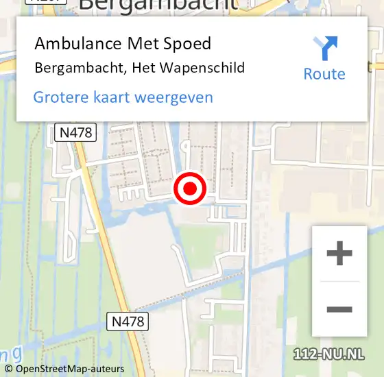 Locatie op kaart van de 112 melding: Ambulance Met Spoed Naar Bergambacht, Het Wapenschild op 27 september 2024 19:18