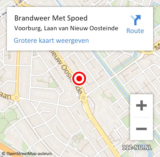 Locatie op kaart van de 112 melding: Brandweer Met Spoed Naar Voorburg, Laan van Nieuw Oosteinde op 27 september 2024 19:50