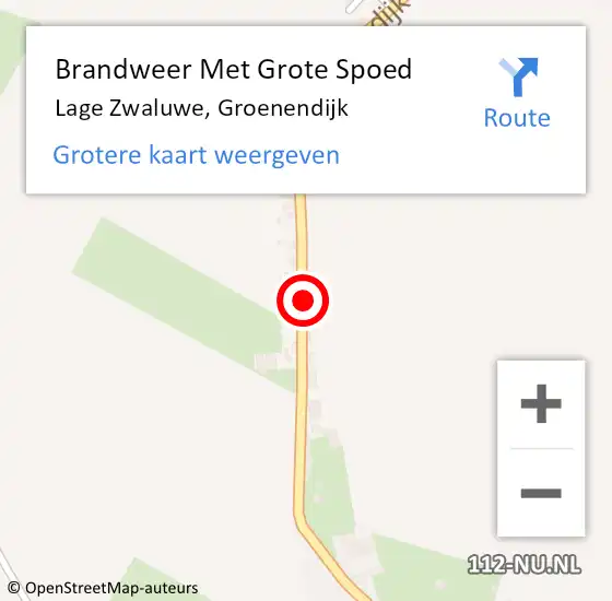 Locatie op kaart van de 112 melding: Brandweer Met Grote Spoed Naar Lage Zwaluwe, Groenendijk op 27 september 2024 20:05