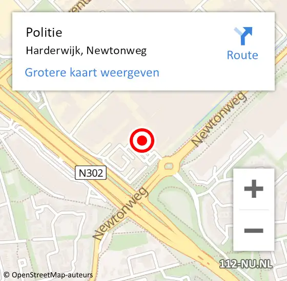 Locatie op kaart van de 112 melding: Politie Harderwijk, Newtonweg op 27 september 2024 20:19