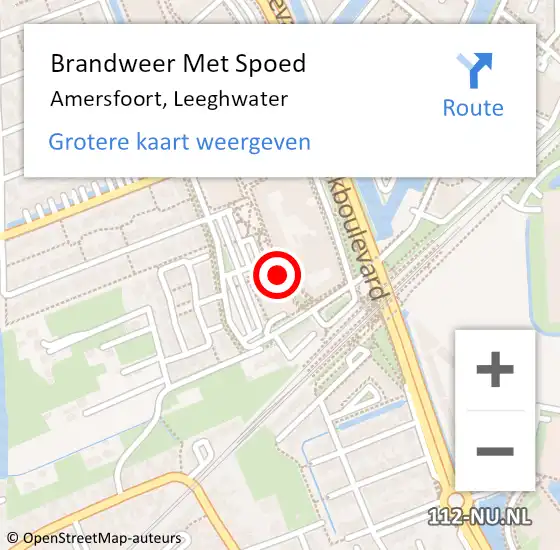 Locatie op kaart van de 112 melding: Brandweer Met Spoed Naar Amersfoort, Leeghwater op 27 september 2024 20:31