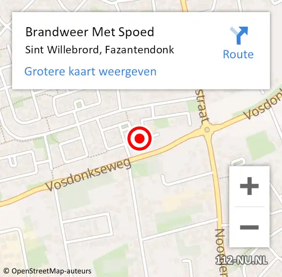 Locatie op kaart van de 112 melding: Brandweer Met Spoed Naar Sint Willebrord, Fazantendonk op 27 september 2024 20:43