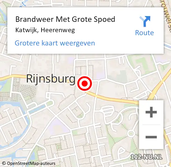 Locatie op kaart van de 112 melding: Brandweer Met Grote Spoed Naar Katwijk, Heerenweg op 27 september 2024 20:51