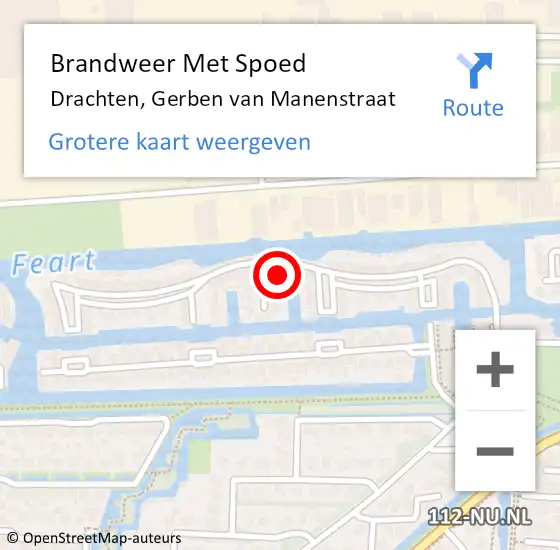 Locatie op kaart van de 112 melding: Brandweer Met Spoed Naar Drachten, Gerben van Manenstraat op 27 september 2024 21:10