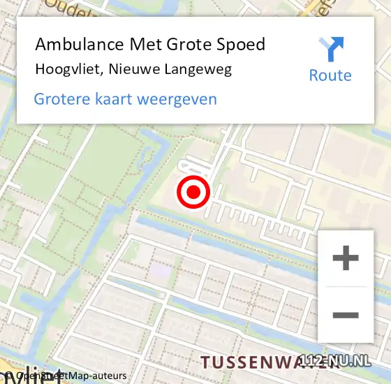 Locatie op kaart van de 112 melding: Ambulance Met Grote Spoed Naar Hoogvliet, Nieuwe Langeweg op 27 september 2024 21:19