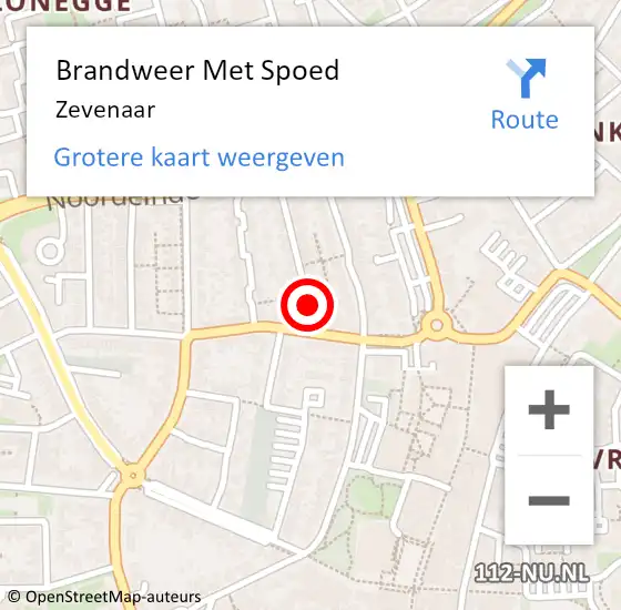 Locatie op kaart van de 112 melding: Brandweer Met Spoed Naar Zevenaar op 27 september 2024 21:21