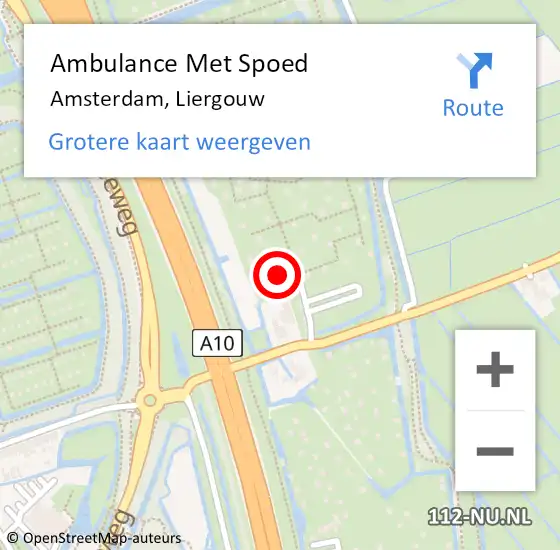 Locatie op kaart van de 112 melding: Ambulance Met Spoed Naar Amsterdam, Liergouw op 27 september 2024 21:24