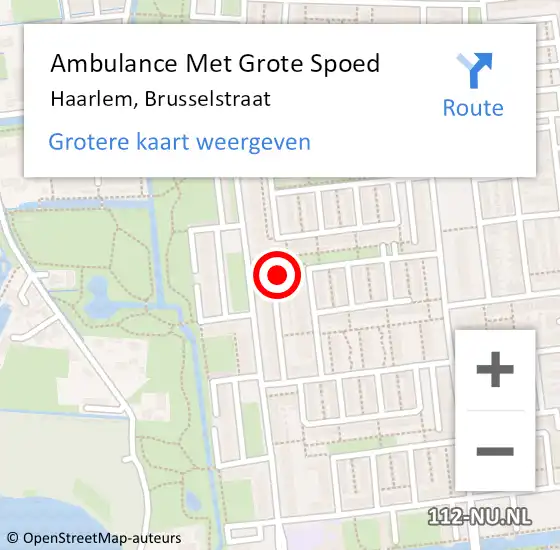 Locatie op kaart van de 112 melding: Ambulance Met Grote Spoed Naar Haarlem, Brusselstraat op 27 september 2024 22:07