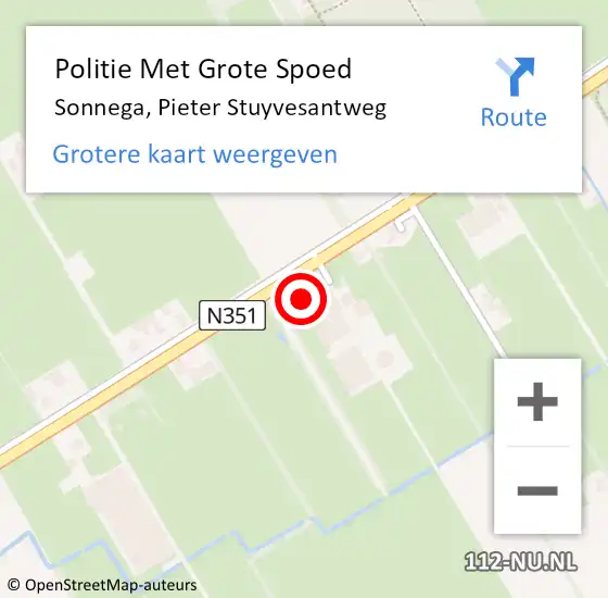 Locatie op kaart van de 112 melding: Politie Met Grote Spoed Naar Sonnega, Pieter Stuyvesantweg op 27 september 2024 22:43