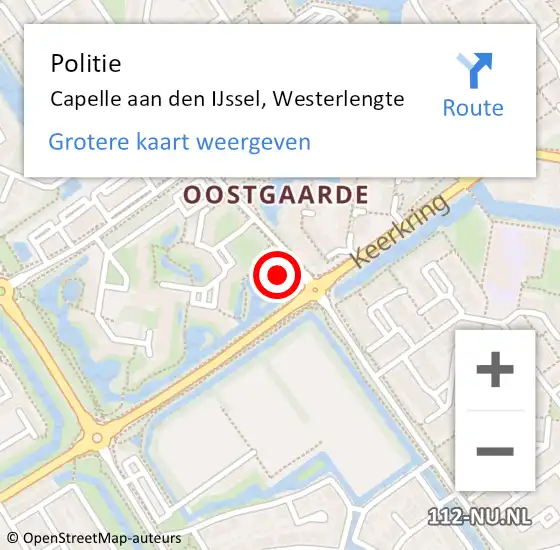 Locatie op kaart van de 112 melding: Politie Capelle aan den IJssel, Westerlengte op 27 september 2024 23:35