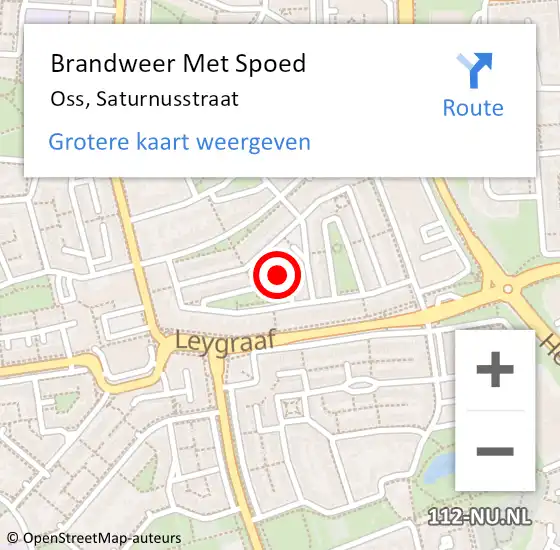 Locatie op kaart van de 112 melding: Brandweer Met Spoed Naar Oss, Saturnusstraat op 28 september 2024 00:27