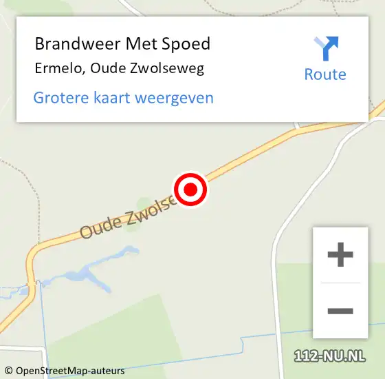 Locatie op kaart van de 112 melding: Brandweer Met Spoed Naar Ermelo, Oude Zwolseweg op 21 oktober 2014 15:24