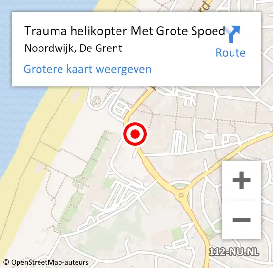 Locatie op kaart van de 112 melding: Trauma helikopter Met Grote Spoed Naar Noordwijk, De Grent op 28 september 2024 03:31