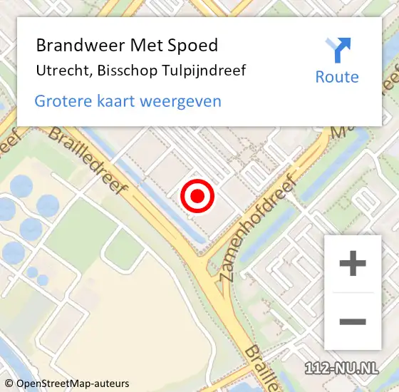 Locatie op kaart van de 112 melding: Brandweer Met Spoed Naar Utrecht, Bisschop Tulpijndreef op 28 september 2024 03:32