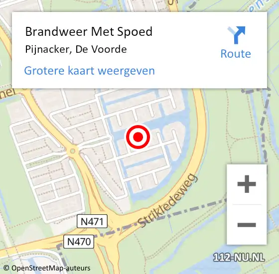 Locatie op kaart van de 112 melding: Brandweer Met Spoed Naar Pijnacker, De Voorde op 28 september 2024 04:19