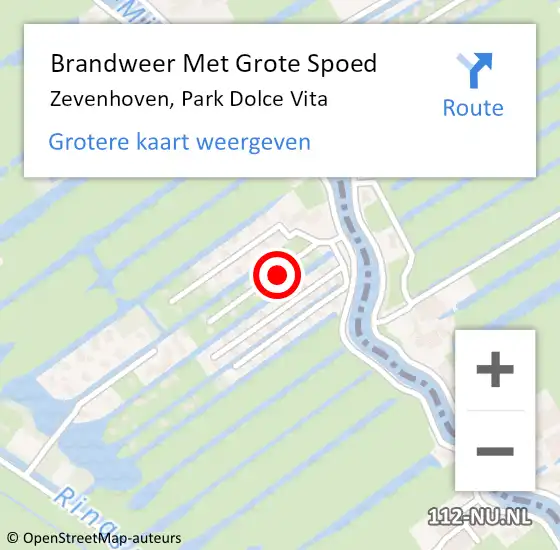 Locatie op kaart van de 112 melding: Brandweer Met Grote Spoed Naar Zevenhoven, Park Dolce Vita op 28 september 2024 04:23